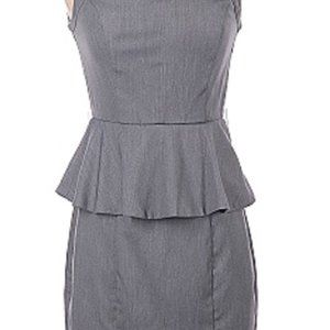 Gray Peplum Professional Dress Size 3/4